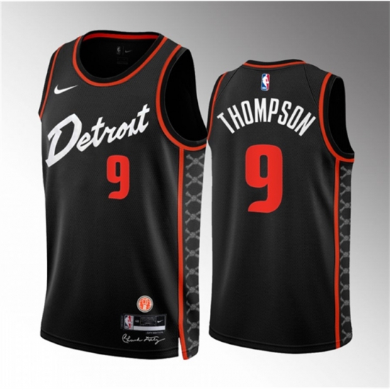 Men Detroit Pistons 9 Ausar Thompson Black 2023 24 City Edition Stitched Basketball Jersey Men Detroit Pistons 9 Ausar Thompson Black 2023 24 City Edition Stitched Basketball Jersey