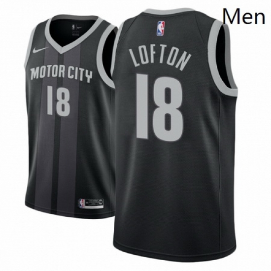 Men NBA 2018 19 Detroit Pistons 18 Zach Lofton City Edition Black Jersey Men NBA 2018 19 Detroit Pistons 18 Zach Lofton City Edition Black Jersey