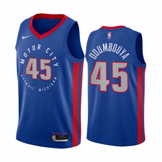 Men Nike Detroit Pistons 45 Sekou Doumbouya Blue NBA Swingman 2020 21 City Edition Jersey Men Nike Detroit Pistons 45 Sekou Doumbouya Blue NBA Swingman 2020 21 City Edition Jersey