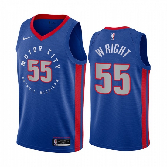 Men Nike Detroit Pistons 55 Delon Wright Blue NBA Swingman 2020 21 City Edition Jersey Men Nike Detroit Pistons 55 Delon Wright Blue NBA Swingman 2020 21 City Edition Jersey