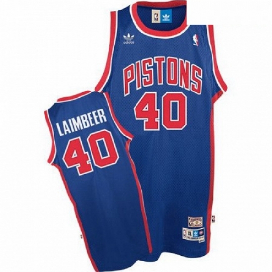 Mens Adidas Detroit Pistons 40 Bill Laimbeer Authentic Blue Throwback NBA Jersey Mens Adidas Detroit Pistons 40 Bill Laimbeer Authentic Blue Throwback NBA Jersey