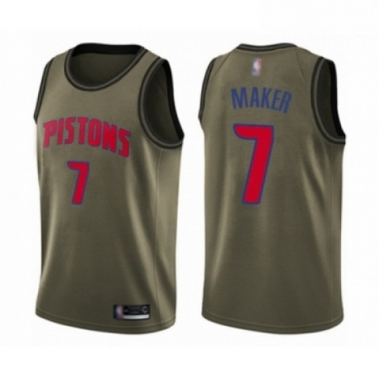 Mens Detroit Pistons 7 Thon Maker Swingman Green Salute to Service Basketball Jersey Mens Detroit Pistons 7 Thon Maker Swingman Green Salute to Service Basketball Jersey