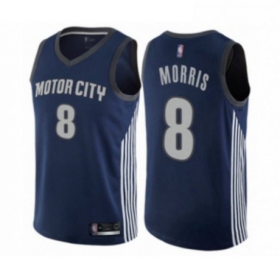 Mens Detroit Pistons 8 Markieff Morris Authentic Navy Blue Basketball Jersey City Edition Mens Detroit Pistons 8 Markieff Morris Authentic Navy Blue Basketball Jersey City Edition