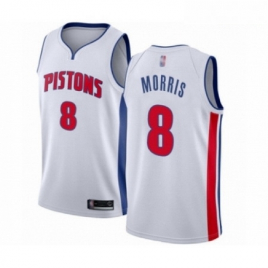 Mens Detroit Pistons 8 Markieff Morris Authentic White Basketball Jersey Association Edition Mens Detroit Pistons 8 Markieff Morris Authentic White Basketball Jersey Association Edition
