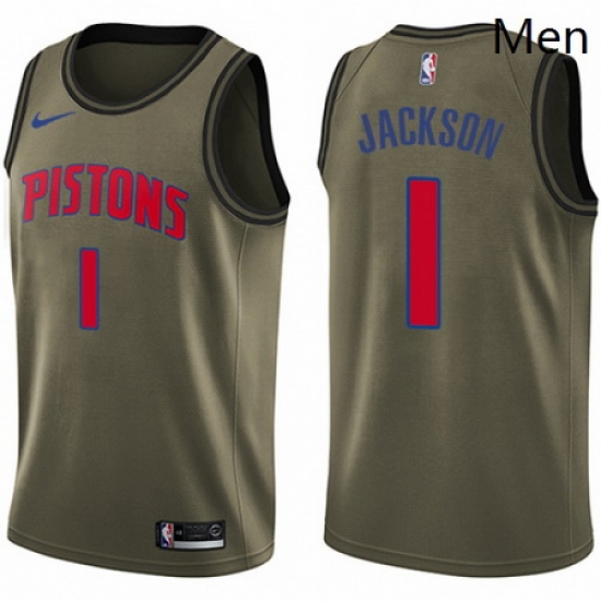 Mens Nike Detroit Pistons 1 Reggie Jackson Swingman Green Salute to Service NBA Jersey Mens Nike Detroit Pistons 1 Reggie Jackson Swingman Green Salute to Service NBA Jersey
