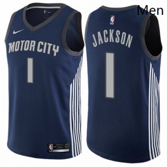 Mens Nike Detroit Pistons 1 Reggie Jackson Swingman Navy Blue NBA Jersey City Edition Mens Nike Detroit Pistons 1 Reggie Jackson Swingman Navy Blue NBA Jersey City Edition