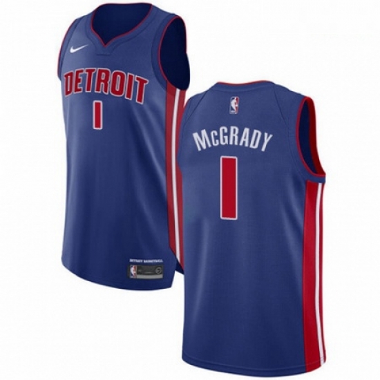 Mens Nike Detroit Pistons 1 Tracy McGrady Authentic Royal Blue Road NBA Jersey Icon Edition Mens Nike Detroit Pistons 1 Tracy McGrady Authentic Royal Blue Road NBA Jersey Icon Edition