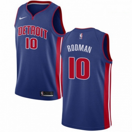 Mens Nike Detroit Pistons 10 Dennis Rodman Swingman Royal Blue Road NBA Jersey Icon Edition Mens Nike Detroit Pistons 10 Dennis Rodman Swingman Royal Blue Road NBA Jersey Icon Edition