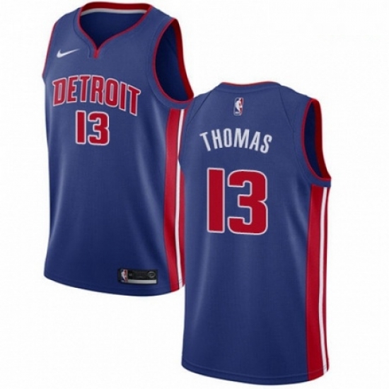 Mens Nike Detroit Pistons 13 Khyri Thomas Swingman Royal Blue NBA Jersey Icon Edition Mens Nike Detroit Pistons 13 Khyri Thomas Swingman Royal Blue NBA Jersey Icon Edition