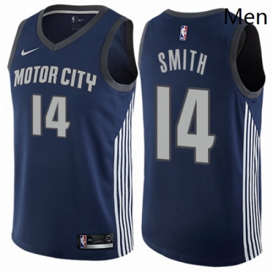 Mens Nike Detroit Pistons 14 Ish Smith Authentic Navy Blue NBA Jersey City Edition Mens Nike Detroit Pistons 14 Ish Smith Authentic Navy Blue NBA Jersey City Edition