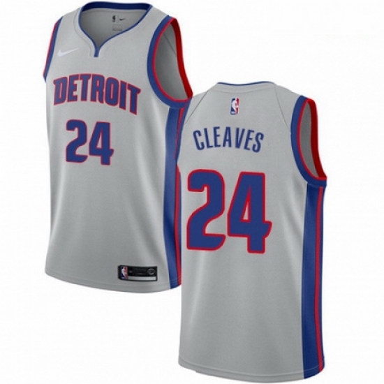 Mens Nike Detroit Pistons 24 Mateen Cleaves Swingman Silver NBA Jersey Statement Edition Mens Nike Detroit Pistons 24 Mateen Cleaves Swingman Silver NBA Jersey Statement Edition