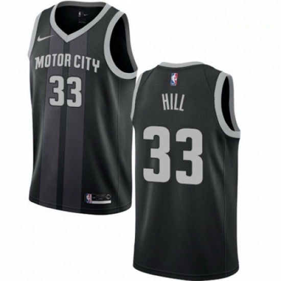 Mens Nike Detroit Pistons 33 Grant Hill Swingman Black NBA Jersey City Edition Mens Nike Detroit Pistons 33 Grant Hill Swingman Black NBA Jersey City Edition