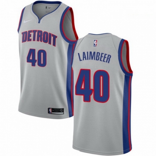 Mens Nike Detroit Pistons 40 Bill Laimbeer Authentic Silver NBA Jersey Statement Edition Mens Nike Detroit Pistons 40 Bill Laimbeer Authentic Silver NBA Jersey Statement Edition