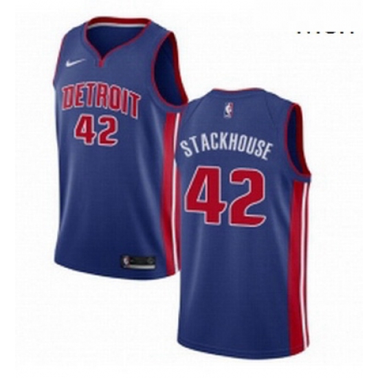 Mens Nike Detroit Pistons 42 Jerry Stackhouse Swingman Royal Blue Road NBA Jersey Icon Edition Mens Nike Detroit Pistons 42 Jerry Stackhouse Swingman Royal Blue Road NBA Jersey Icon Edition