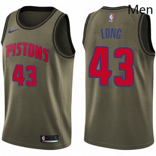Mens Nike Detroit Pistons 43 Grant Long Swingman Green Salute to Service NBA Jersey Mens Nike Detroit Pistons 43 Grant Long Swingman Green Salute to Service NBA Jersey