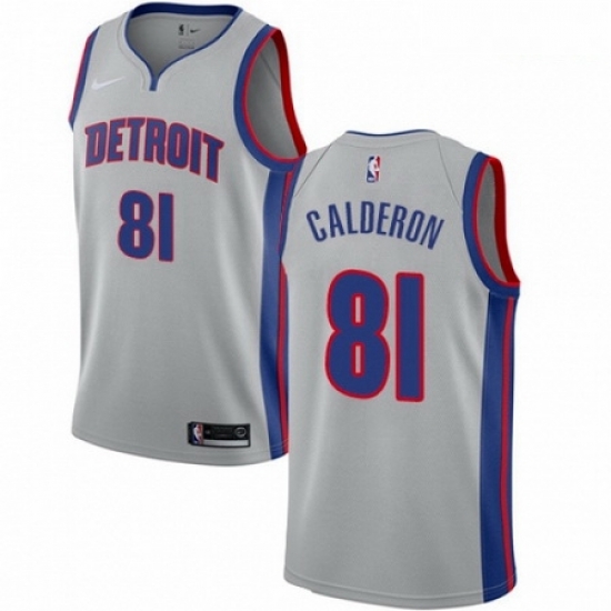 Mens Nike Detroit Pistons 81 Jose Calderon Authentic Silver NBA Jersey Statement Edition Mens Nike Detroit Pistons 81 Jose Calderon Authentic Silver NBA Jersey Statement Edition