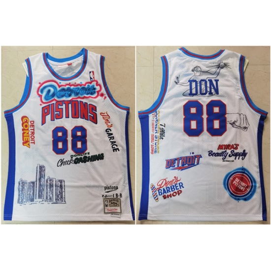 Pistons 88 Don White Hardwood Classics Jersey Pistons 88 Don White Hardwood Classics Jersey