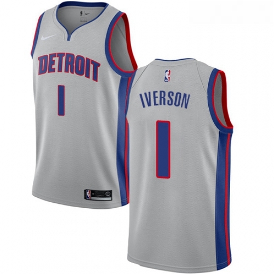 Womens Nike Detroit Pistons 1 Allen Iverson Authentic Silver NBA Jersey Statement Edition Womens Nike Detroit Pistons 1 Allen Iverson Authentic Silver NBA Jersey Statement Edition