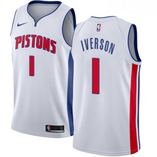 Womens Nike Detroit Pistons 1 Allen Iverson Swingman White Home NBA Jersey Association Edition Womens Nike Detroit Pistons 1 Allen Iverson Swingman White Home NBA Jersey Association Edition