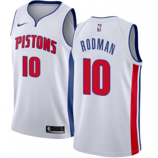 Womens Nike Detroit Pistons 10 Dennis Rodman Authentic White Home NBA Jersey Association Edition Womens Nike Detroit Pistons 10 Dennis Rodman Authentic White Home NBA Jersey Association Edition