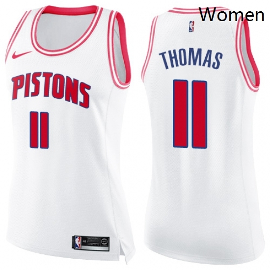 Womens Nike Detroit Pistons 11 Isiah Thomas Swingman WhitePink Fashion NBA Jersey Womens Nike Detroit Pistons 11 Isiah Thomas Swingman WhitePink Fashion NBA Jersey