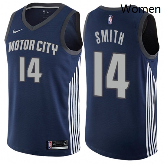 Womens Nike Detroit Pistons 14 Ish Smith Swingman Navy Blue NBA Jersey City Edition Womens Nike Detroit Pistons 14 Ish Smith Swingman Navy Blue NBA Jersey City Edition