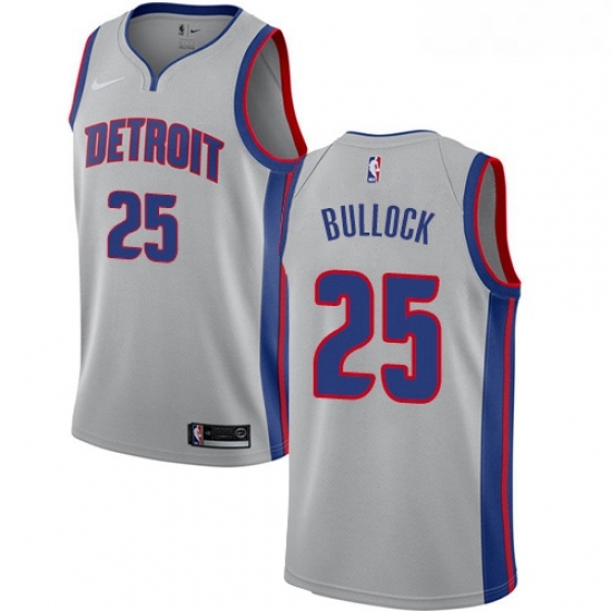 Womens Nike Detroit Pistons 25 Reggie Bullock Swingman Silver NBA Jersey Statement Edition Womens Nike Detroit Pistons 25 Reggie Bullock Swingman Silver NBA Jersey Statement Edition