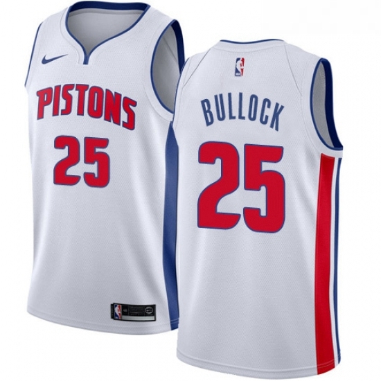 Womens Nike Detroit Pistons 25 Reggie Bullock Swingman White NBA Jersey Association Edition Womens Nike Detroit Pistons 25 Reggie Bullock Swingman White NBA Jersey Association Edition