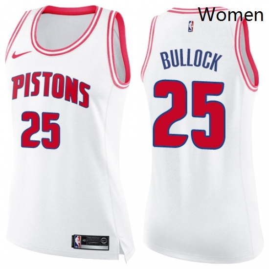Womens Nike Detroit Pistons 25 Reggie Bullock Swingman White Pink Fashion NBA Jersey Womens Nike Detroit Pistons 25 Reggie Bullock Swingman White Pink Fashion NBA Jersey
