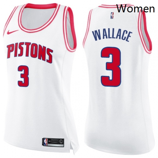 Womens Nike Detroit Pistons 3 Ben Wallace Swingman WhitePink Fashion NBA Jersey Womens Nike Detroit Pistons 3 Ben Wallace Swingman WhitePink Fashion NBA Jersey