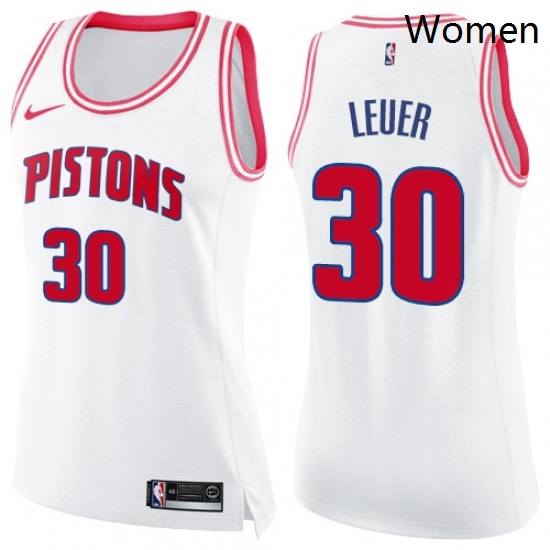 Womens Nike Detroit Pistons 30 Jon Leuer Swingman WhitePink Fashion NBA Jersey Womens Nike Detroit Pistons 30 Jon Leuer Swingman WhitePink Fashion NBA Jersey