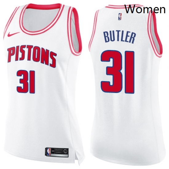 Womens Nike Detroit Pistons 31 Caron Butler Swingman WhitePink Fashion NBA Jersey Womens Nike Detroit Pistons 31 Caron Butler Swingman WhitePink Fashion NBA Jersey