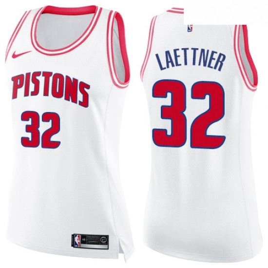 Womens Nike Detroit Pistons 32 Christian Laettner Swingman WhitePink Fashion NBA Jersey Womens Nike Detroit Pistons 32 Christian Laettner Swingman WhitePink Fashion NBA Jersey