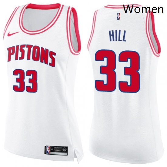 Womens Nike Detroit Pistons 33 Grant Hill Swingman WhitePink Fashion NBA Jersey Womens Nike Detroit Pistons 33 Grant Hill Swingman WhitePink Fashion NBA Jersey