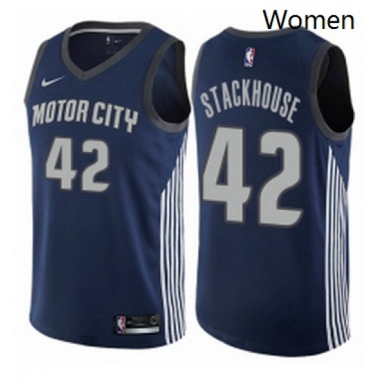 Womens Nike Detroit Pistons 42 Jerry Stackhouse Swingman Navy Blue NBA Jersey City Edition Womens Nike Detroit Pistons 42 Jerry Stackhouse Swingman Navy Blue NBA Jersey City Edition