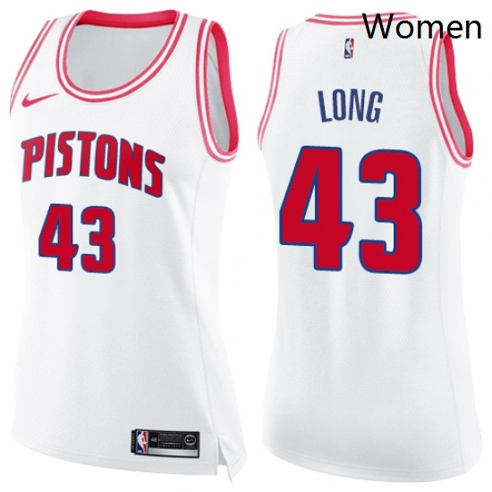 Womens Nike Detroit Pistons 43 Grant Long Swingman WhitePink Fashion NBA Jersey Womens Nike Detroit Pistons 43 Grant Long Swingman WhitePink Fashion NBA Jersey