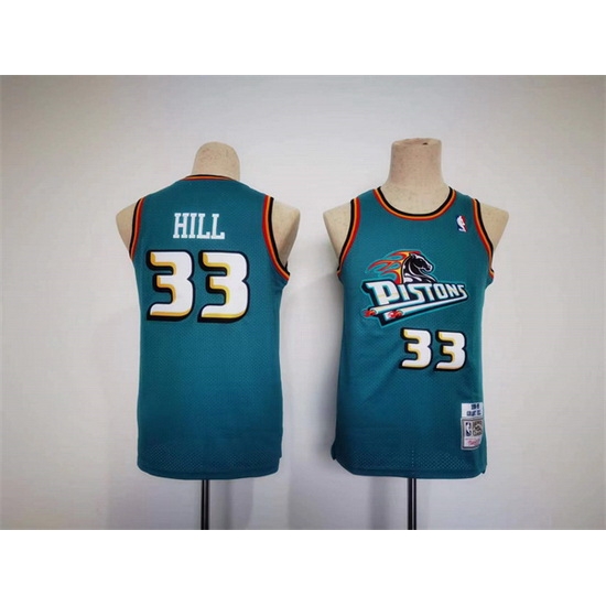 Youth Detroit Pistons 33 Grant Hill Teal Throwback Stitched Basketball Jersey Youth Detroit Pistons 33 Grant Hill Teal Throwback Stitched Basketball Jersey