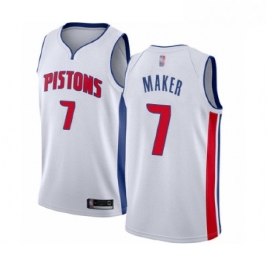 Youth Detroit Pistons 7 Thon Maker Swingman White Basketball Jersey Association Edition Youth Detroit Pistons 7 Thon Maker Swingman White Basketball Jersey Association Edition