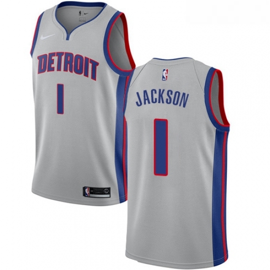 Youth Nike Detroit Pistons 1 Reggie Jackson Authentic Silver NBA Jersey Statement Edition Youth Nike Detroit Pistons 1 Reggie Jackson Authentic Silver NBA Jersey Statement Edition