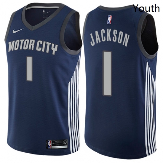 Youth Nike Detroit Pistons 1 Reggie Jackson Swingman Navy Blue NBA Jersey City Edition Youth Nike Detroit Pistons 1 Reggie Jackson Swingman Navy Blue NBA Jersey City Edition