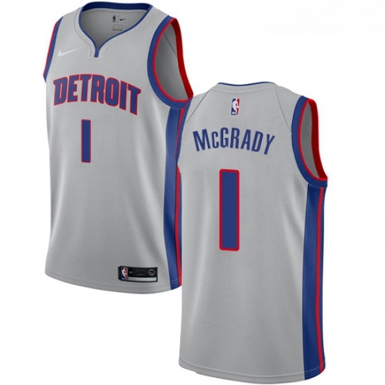 Youth Nike Detroit Pistons 1 Tracy McGrady Authentic Silver NBA Jersey Statement Edition Youth Nike Detroit Pistons 1 Tracy McGrady Authentic Silver NBA Jersey Statement Edition