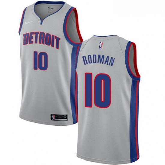Youth Nike Detroit Pistons 10 Dennis Rodman Authentic Silver NBA Jersey Statement Edition Youth Nike Detroit Pistons 10 Dennis Rodman Authentic Silver NBA Jersey Statement Edition