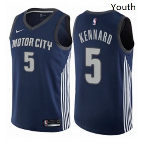 Youth Nike Detroit Pistons 5 Luke Kennard Swingman Navy Blue NBA Jersey City Edition 