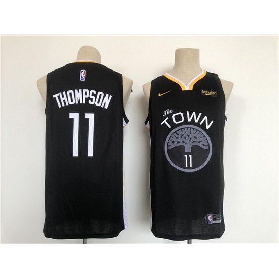 Men Golden State Warriors 11 Klay Thompson Black Stitched Basletball Jersey Men Golden State Warriors 11 Klay Thompson Black Stitched Basletball Jersey