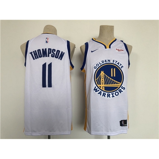 Men Golden State Warriors 11 Klay Thompson White Stitched Basletball Jersey Men Golden State Warriors 11 Klay Thompson White Stitched Basletball Jersey
