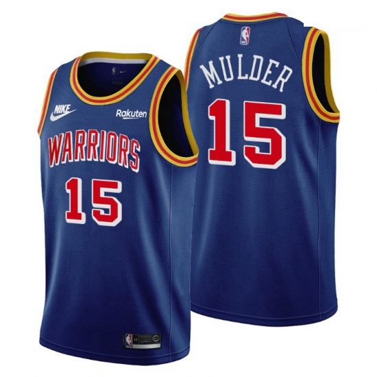 Men Golden State Warriors 15 Mychal Mulder Men Nike Releases Classic Edition NBA 75th Anniversary Jersey Blue Men Golden State Warriors 15 Mychal Mulder Men Nike Releases Classic Edition NBA 75th Anniversary Jersey Blue