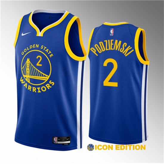 Men Golden State Warriors 2 Brandin Podziemski Royal 2023 Draft Icon Edition Swingman Stitched Basketball Jersey Men Golden State Warriors 2 Brandin Podziemski Royal 2023 Draft Icon Edition Swingman Stitched Basketball Jersey
