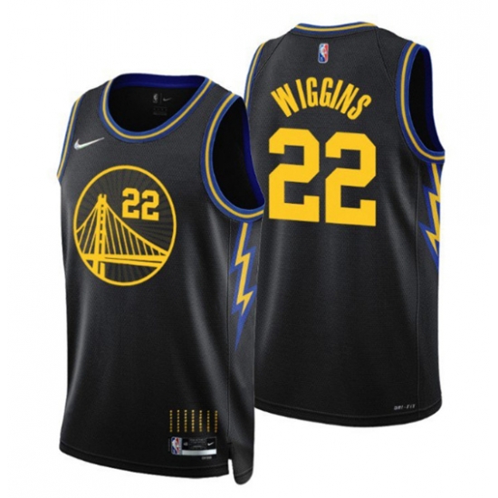 Men Golden State Warriors 22 Andrew Wiggins 2021 22 City Edition Black 75th Anniversary Stitched Basketball Jersey Men Golden State Warriors 22 Andrew Wiggins 2021 22 City Edition Black 75th Anniversary Stitched Basketball Jersey