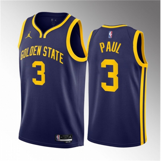 Men Golden State Warriors 3 Chris Paul Navy Statement Edition Stitched Basketball Jersey Men Golden State Warriors 3 Chris Paul Navy Statement Edition Stitched Basketball Jersey