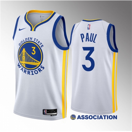 Men Golden State Warriors 3 Chris Paul White Association Edition Stitched Basketball Jersey Men Golden State Warriors 3 Chris Paul White Association Edition Stitched Basketball Jersey